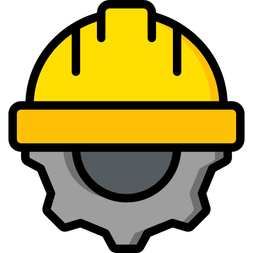 Hard hat gear construction and tools building icon