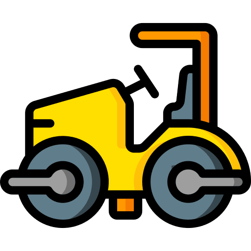 Road roller equipment roller construction and tools icon