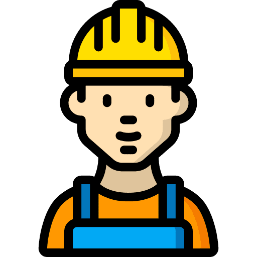 Worker factory quality control production icon