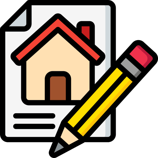 Contract signing pencil real estate icon