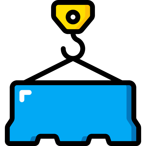 Road block road block construction and tools crane icon