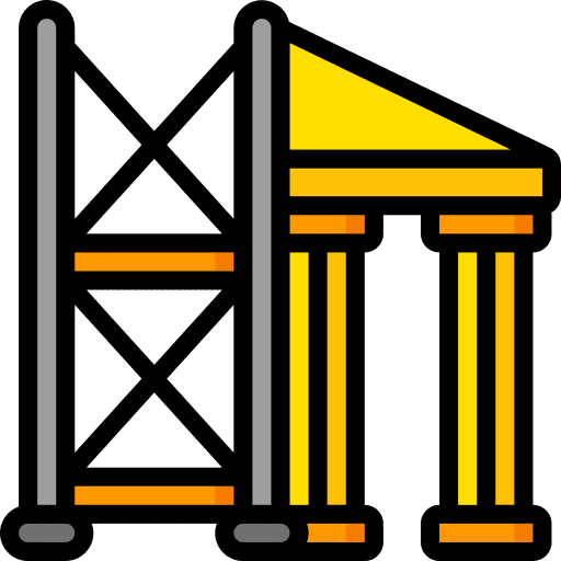 Scaffolding old bank frame icon