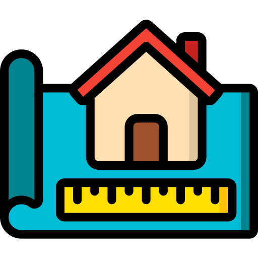 Technical drawing measured real estate technical drawing icon
