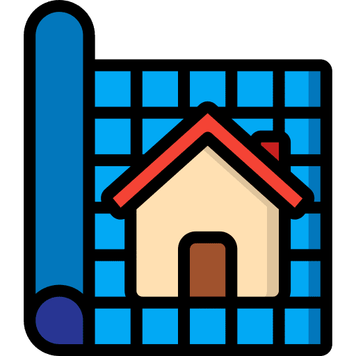 Blueprint architecture real estate house icon