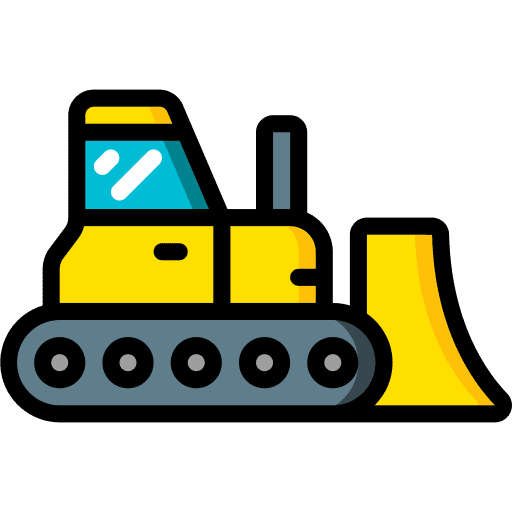 Bulldozer construction construction and tools heavy equipment icon