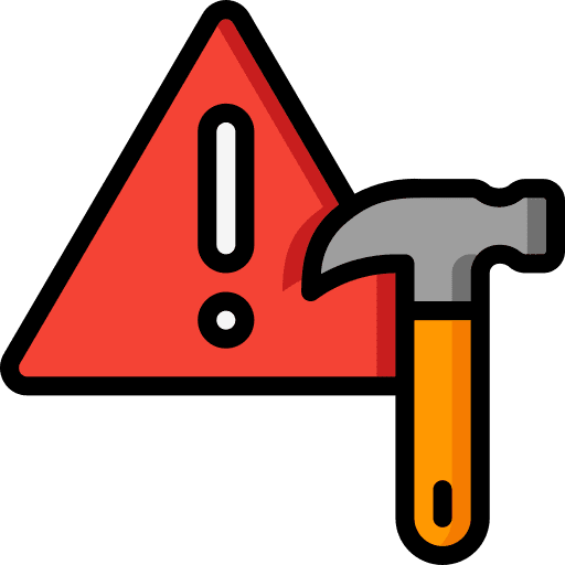 Hammer warning tools hammer icon