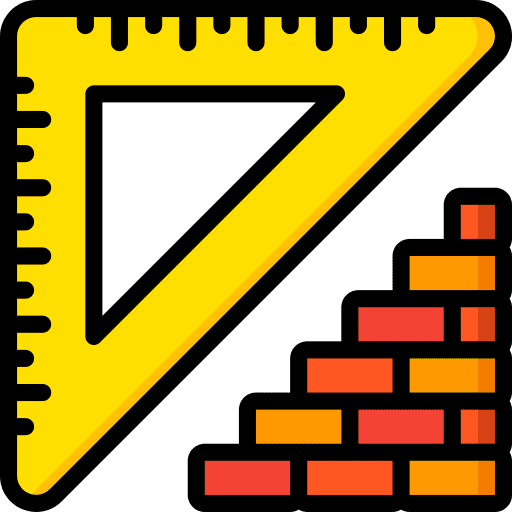 Measuring labor wall measuring tool icon