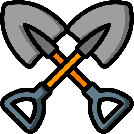 Spades construction and tools digging construction icon