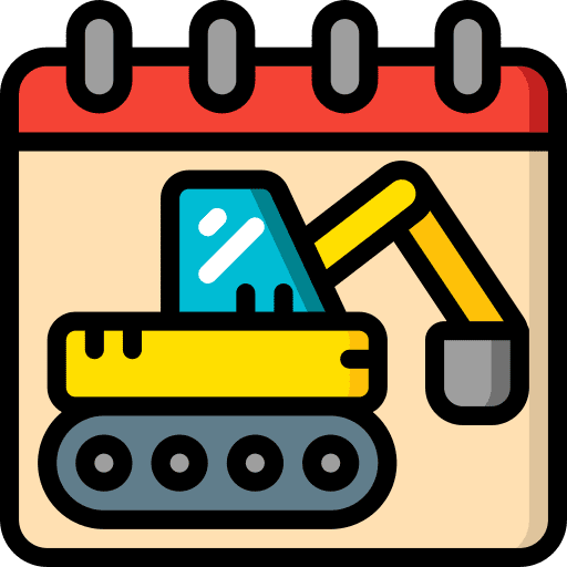 Calendar date engineering construction icon