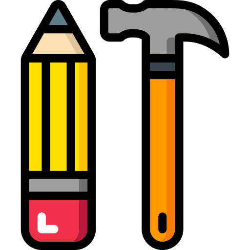 Drawings tools development house icon