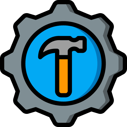 Gears building hammer setup icon