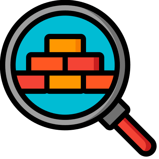Magnifying glass magnifying glass construction and tools bricklayer icon