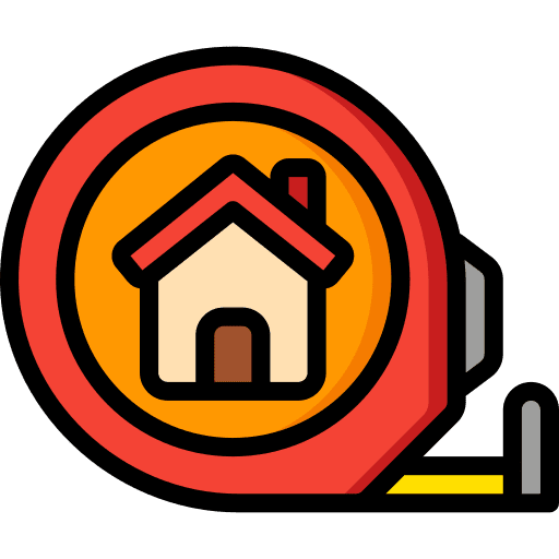 Measuring tape real estate construction planning icon