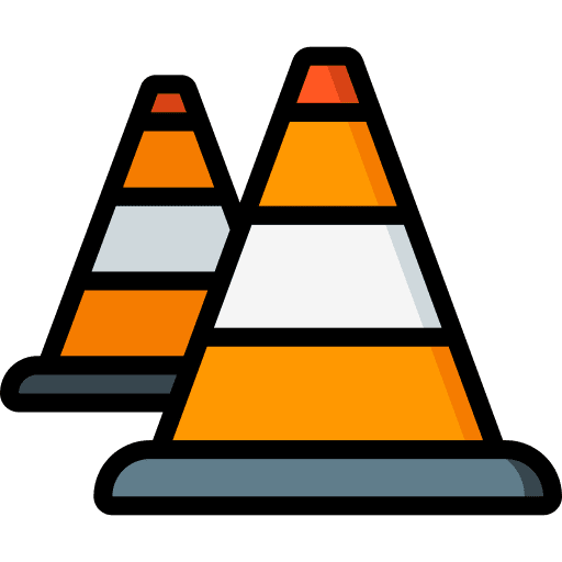 Traffic cone signaling traffic cone safety icon