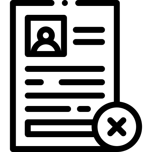Denied failure document delete icon