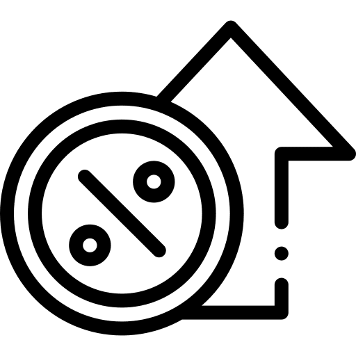 Rate interest rate increase icon