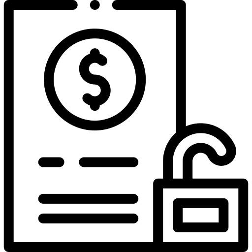 Unsecured loan unsecure finance unlocked icon