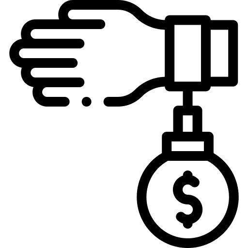 Debt fraud loan chain icon Debt fraud loan chain icon