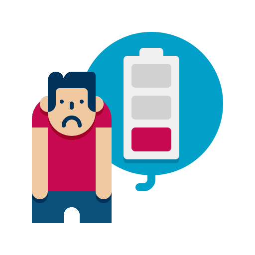 Burnout sleepy sick dizziness icon