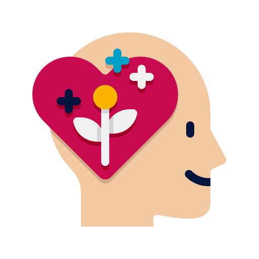 Mental balance sprout emotional brain icon