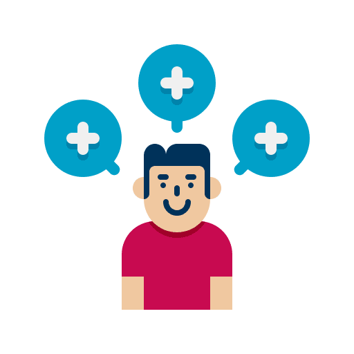 Positive thinking healthcare and medical psychology positive thinking icon