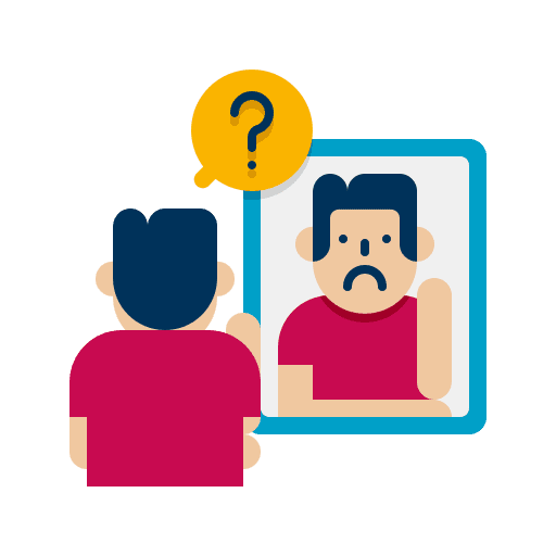 Doubt interrogation mark mind user icon