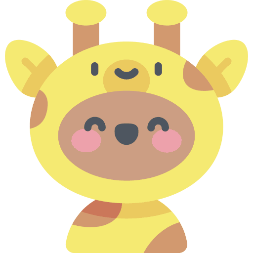 Giraffe children afro user icon