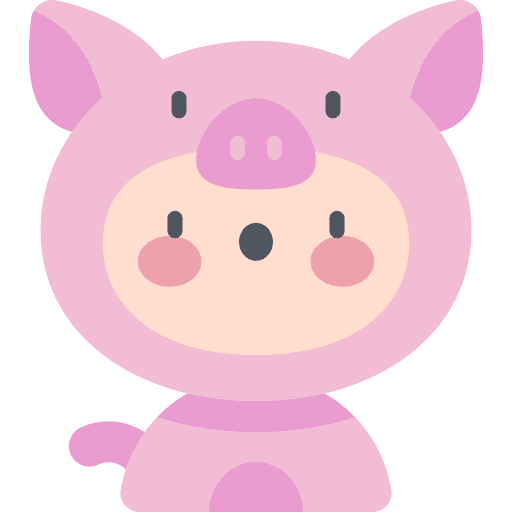 Pig pig children costume icon Pig pig children costume icon