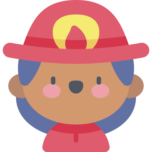 Firefighter child children carnival icon Firefighter child children carnival icon