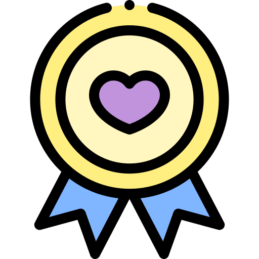 Medal insignia medal love icon Medal insignia medal love icon