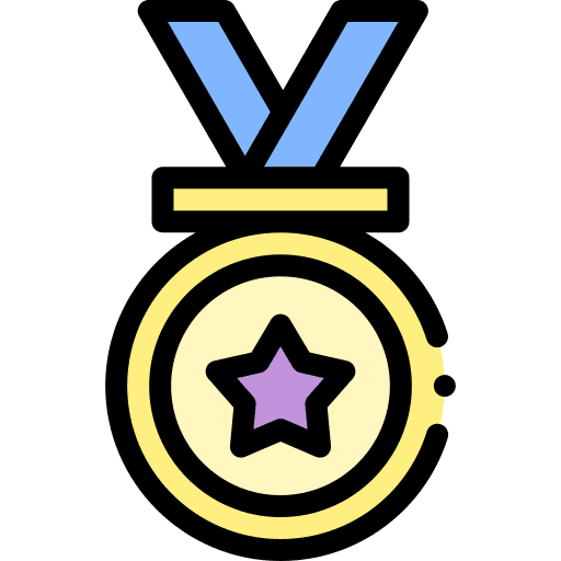 Medal quality sports and competition award icon