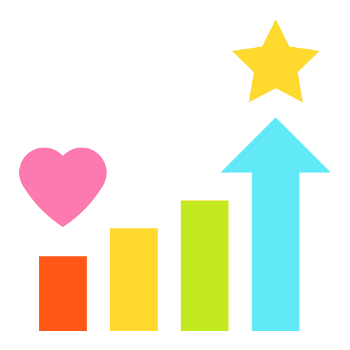 Popularity marketing bar graph star icon