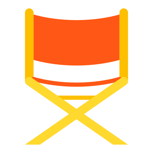 Directors chair actor filmmaking sitting icon Directors chair actor filmmaking sitting icon