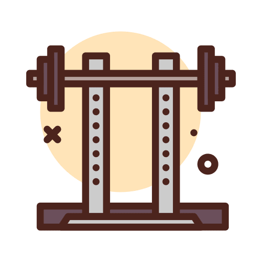 Gym equipment machine weight bar training icon