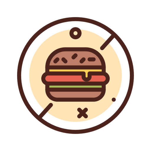 No fast food signal diet burger icon