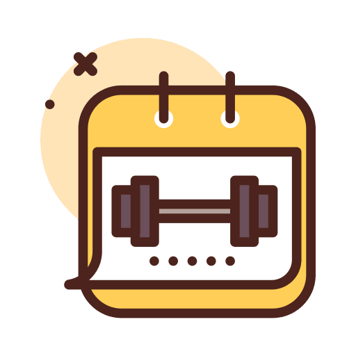 Calendar workout dumbbell sports and competition icon