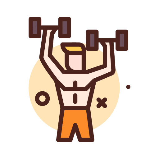 Exercise muscle training man icon