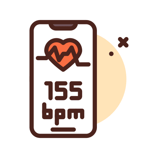 Heart beating medical app heart beating smartphone icon