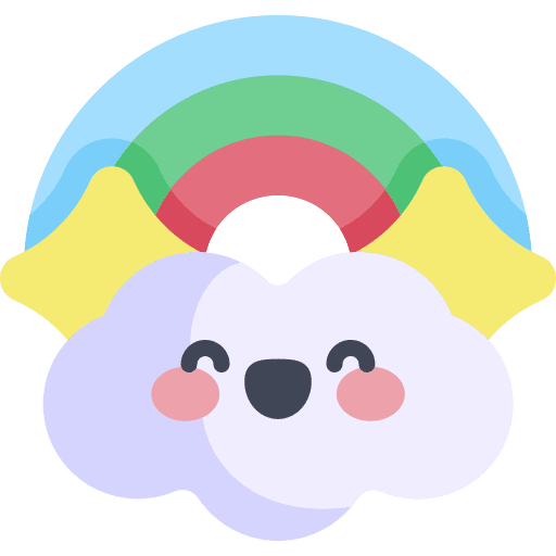 Rainbow scenery atmospheric cloud icon