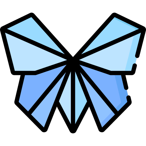 Origami hobbies and free time paper butterfly icon