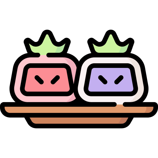 Daifuku typical asian sweet food icon Daifuku typical asian sweet food icon