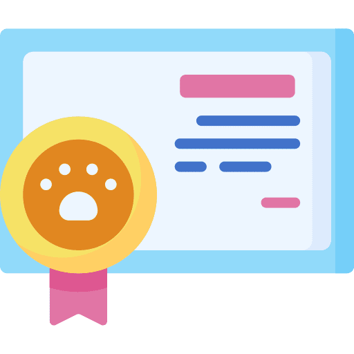 Pedigree pet diploma certificate icon