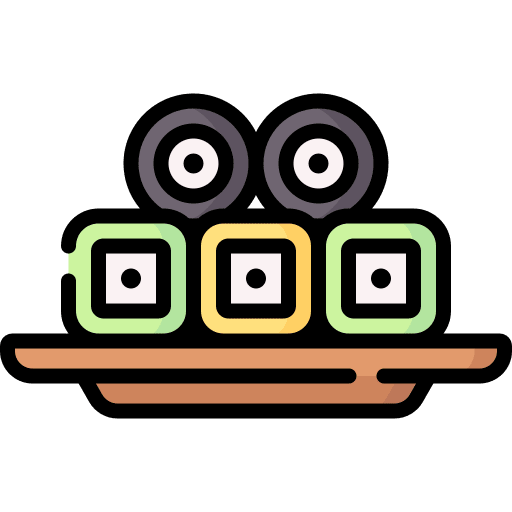 Sushi tuna fillet food and restaurant icon Sushi tuna fillet food and restaurant icon