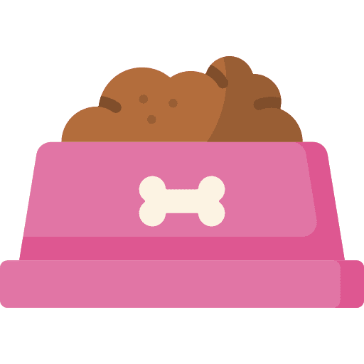 Dog food bone pet food bowl icon