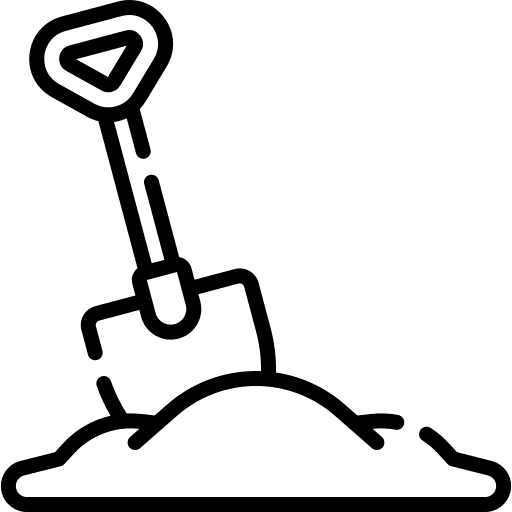 Shovel digging farming and gardening equipment icon