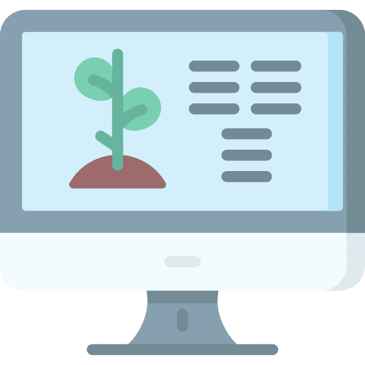 Monitor farming and gardening computer agriculture icon Monitor farming and gardening computer agriculture icon