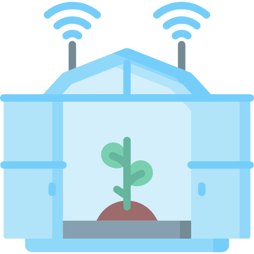 Smart farm greenhouse farming and gardening light icon