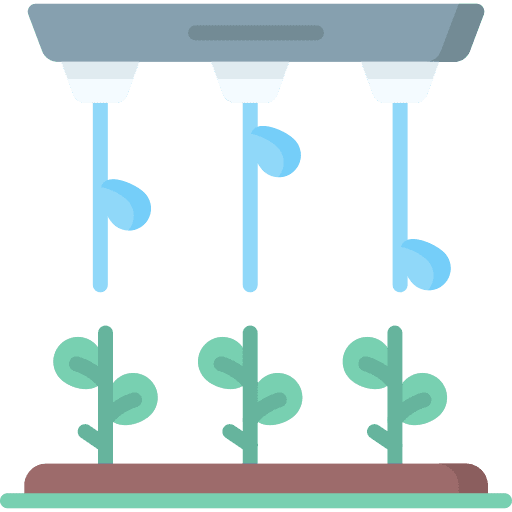 Water droplet irrigation system farming and gardening plant icon Water droplet irrigation system farming and gardening plant icon