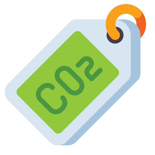 Carbon dioxide cost pollution pricing icon