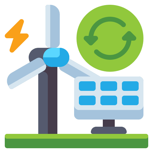 Renewable energy industry technology saving icon